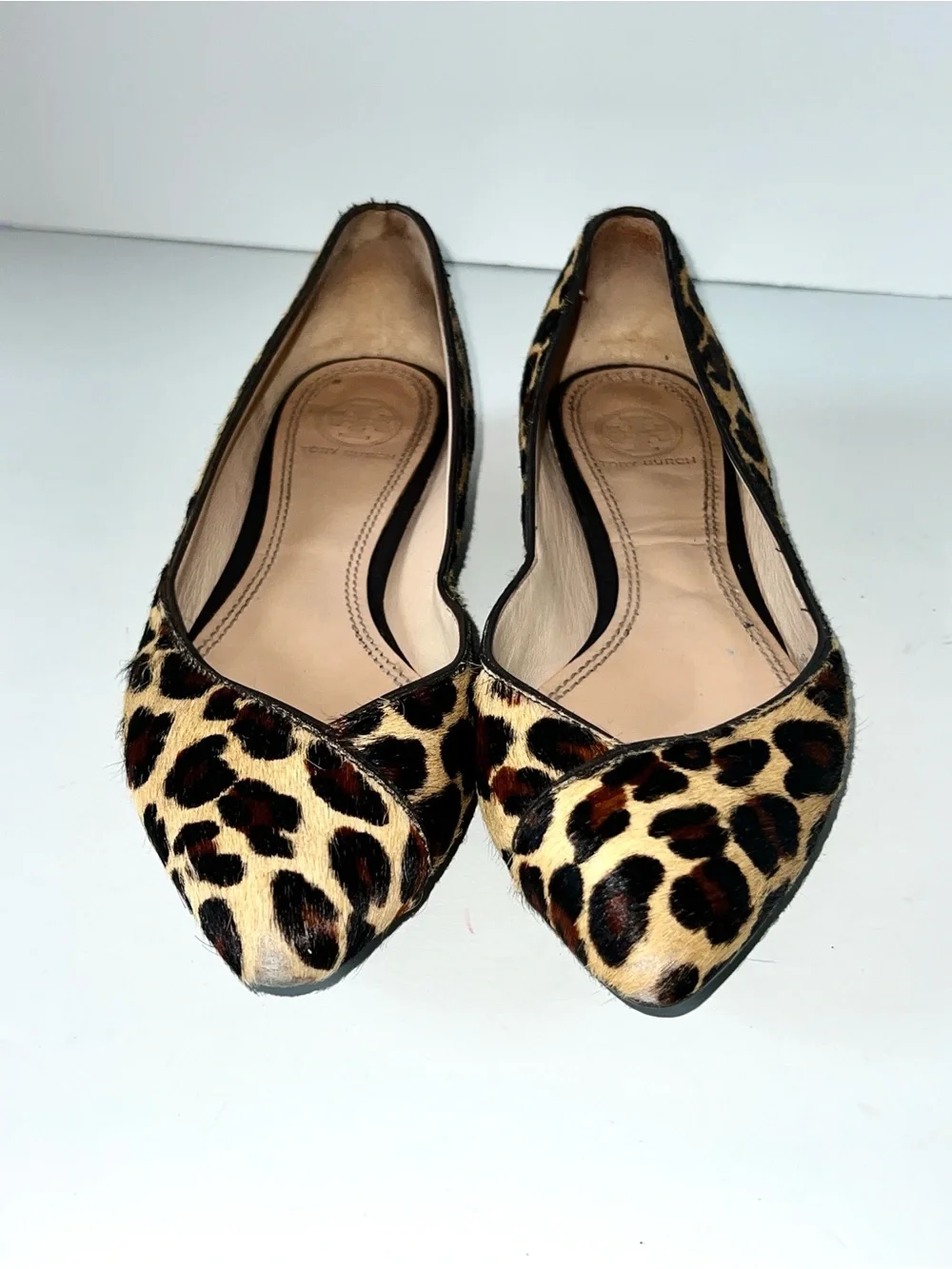 Tory Burch Sz 6.5 M Animal Print Cow Fur Casual Elegant Flats